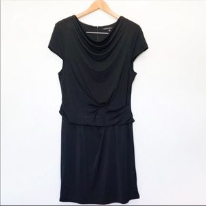 Walter Baker Cowl-neck Black Ruched Sheath Dress Women’s Size L